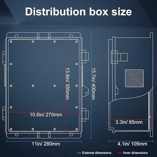 Namunanee Outdoor Electrical Junction Box, ABS Water Resistant Enclosure