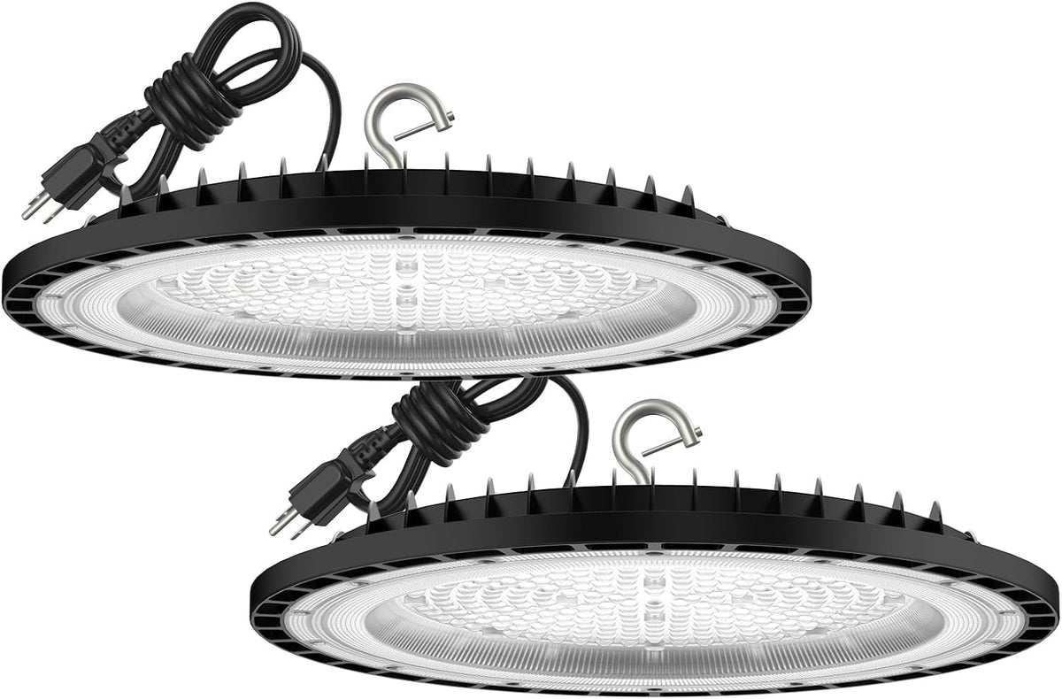 SOUTHLEVY 2 Pack UFO 200W LED High Bay Light, 5 ft Cable