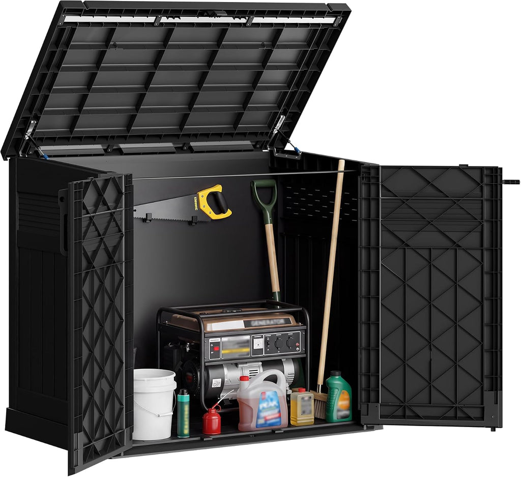 Bifanuo 51 Cu Ft Resin Outdoor Storage Shed, Horizontal Storage Cabinet