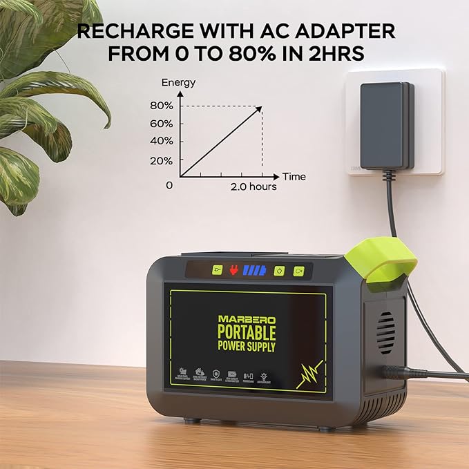 MARBERO Portable Power Station 88Wh Camping Lithium Battery Solar Generator