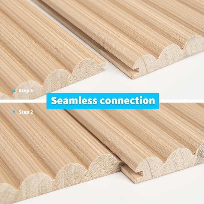Art3d Fluted Wood Panel for Wall and Ceiling, Beaded Accent Molding for Home