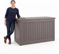 320 Gallon Extra-large Outdoor Storage Box, Waterproof Lockable Deck Box