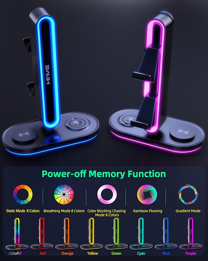 HiWe Universal RGB Gaming Headphone Stand