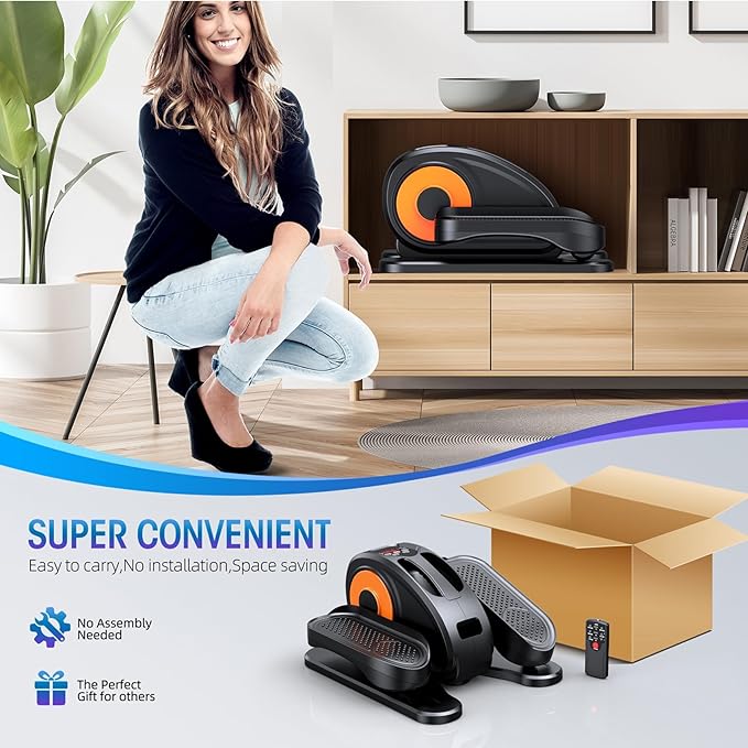 GUGTTR Under Desk Elliptical Machine, Electric Elliptical Leg Exerciser