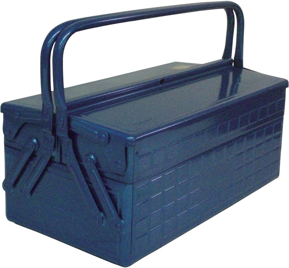 TRUSCO GL-410-B 2-Tier Tool Box, 16.2 x 8.7 x 11.4 inches (412 x 220 x 289 cm), Blue