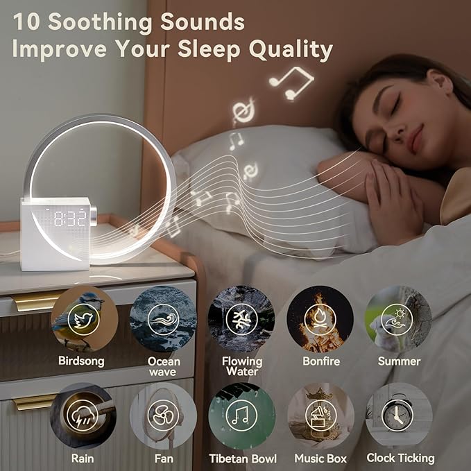 Vivilumens Sunrise Digital Alarm Clock, Sleep Aid Timer