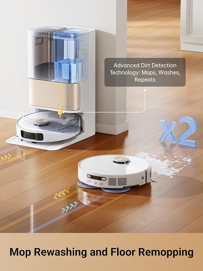 DREAME L10s Pro Ultra Heat Robot Vacuum and Mop Combo, Mop Extend, 7000Pa