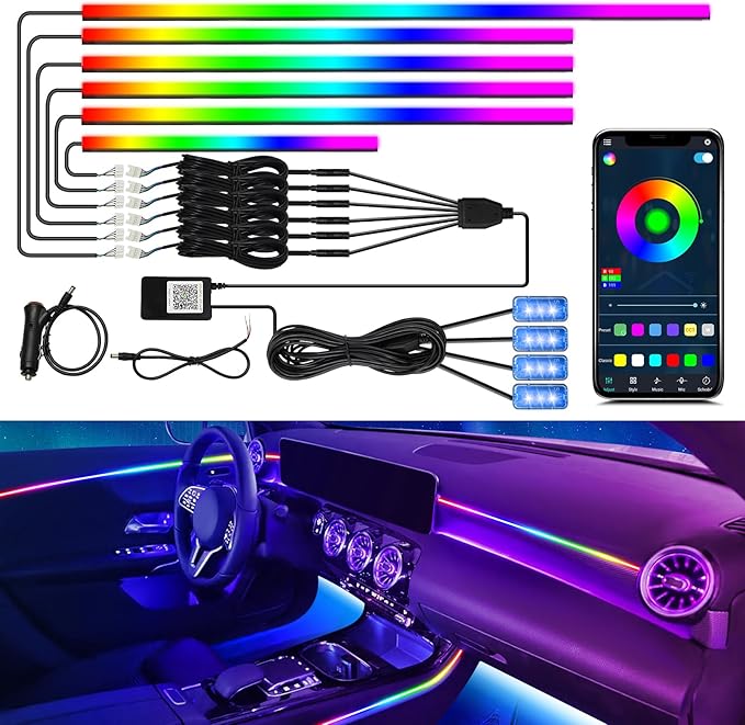 Dreamcolor Acrylic Interior Car Light 10 in 1 Automotive Ambient Light Kits