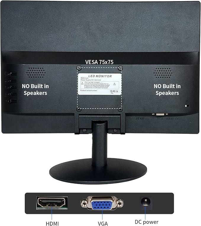 SKitphrati 15.6 Inch Small PC Monitor, FHD VA 1080P Desktop Display