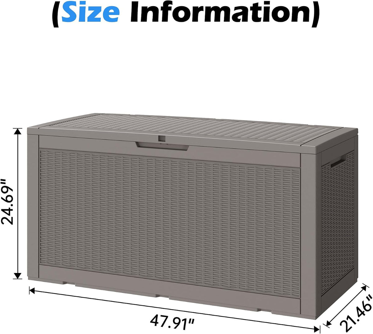 outdoor storage box waterproof, 110 gallon deck box shown in use