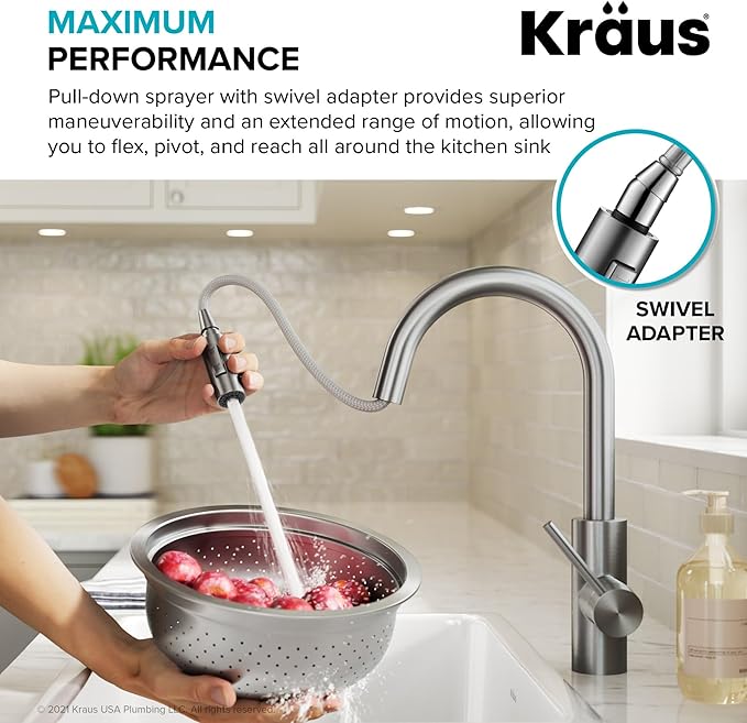 KRAUS Oletto Single Handle Pull Down Kitchen Faucet