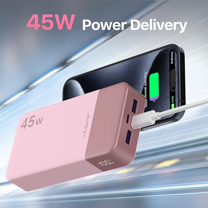 JUOVI J2621 Power Bank Portable Charger, 20000mAh 45W PD3.0 QC 4.0 Fast