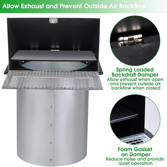 4 Inch Dryer Vent Cover Outside, Dryer Vent Cover Outdoor Wall Vent Hood Dryer