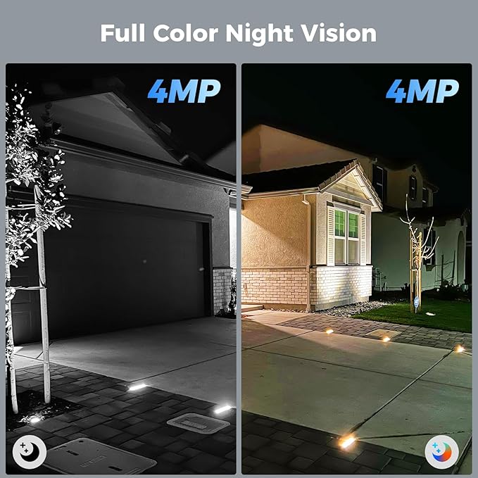 Hiseeu Solar Security Cameras Wireless Outdoor 2 Pack, Battery Powered 3K 4MP