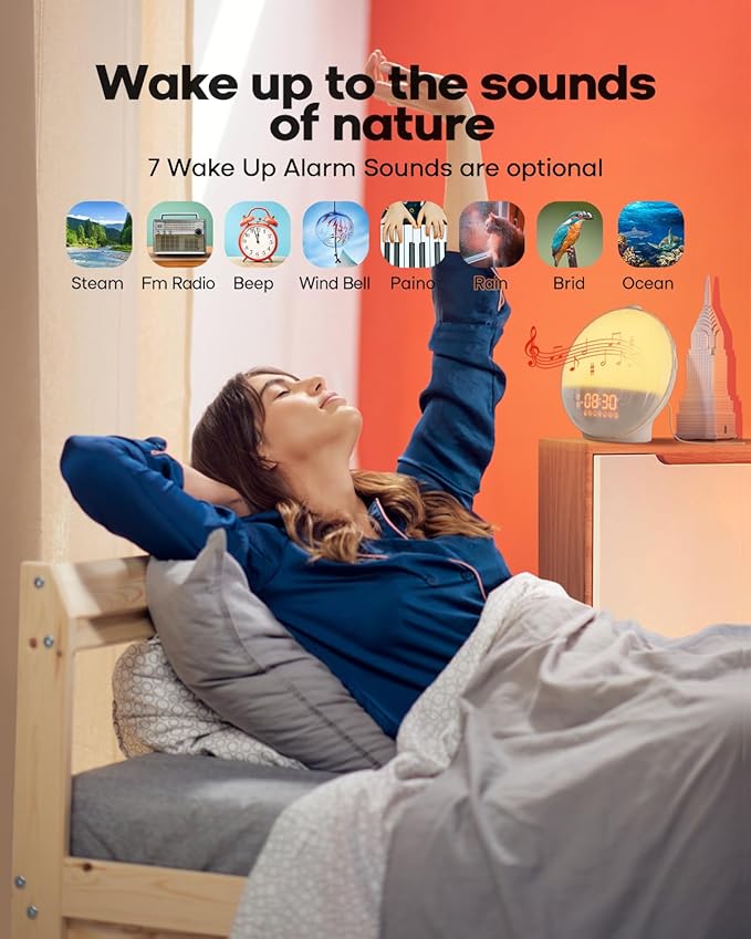 Sunrise Alarm Clock for Heavy Sleepers, Wake Up Light