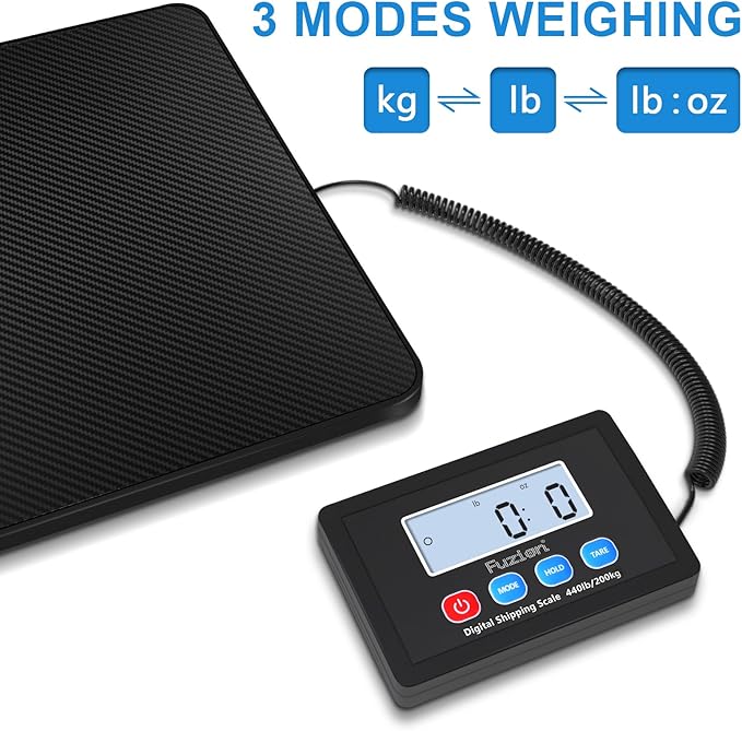 Fuzion Shipping Scale, 440LB x 10g High Accuracy Postal Scale, Hold/Tare