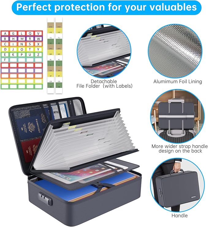ENGPOW 5200℉ Fireproof File Organizer Bag