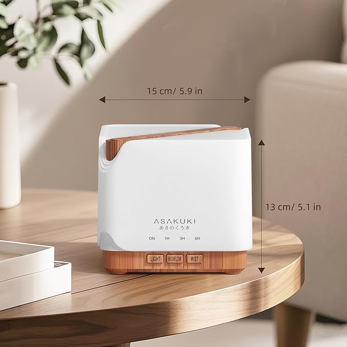 ASAKUKI Essential Oil Diffuser 700ml, Ultrasonic Aromatherapy Humidifier