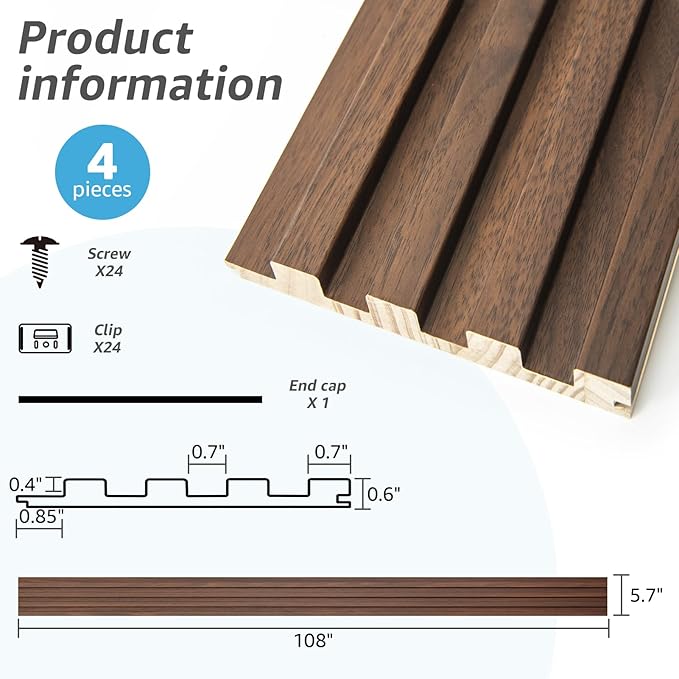 Art3d Slat Wood Wall Paneling for Interior and Ceiling Decoration