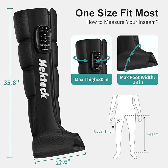 Nekteck Cordless Leg Compression Massager, FSA Eligible Massage Tools