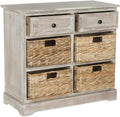 SAFAVIEH Herman Wood Storage Cabinet, 27.5" Farmhouse White Washed AMH5702G