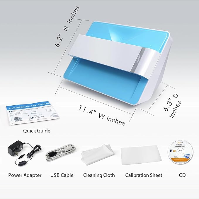 Plustek Photo Scanner ePhoto Z300, Scans 4x6 inch Photos in 2 Seconds, Auto