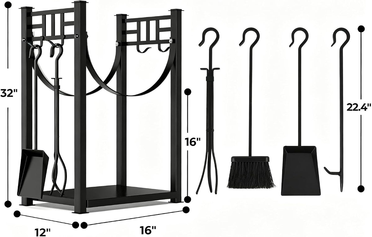 amagabeli garden & home 32in large firewood rack on a desk or shelf