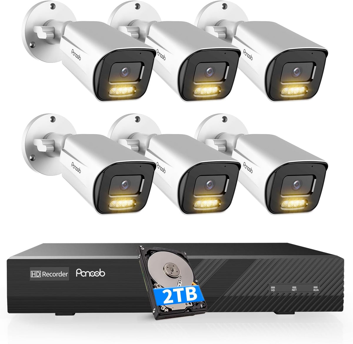 PoE NVR Security Camera System 5MP with 2TB HDD, PB65A0608-5MD