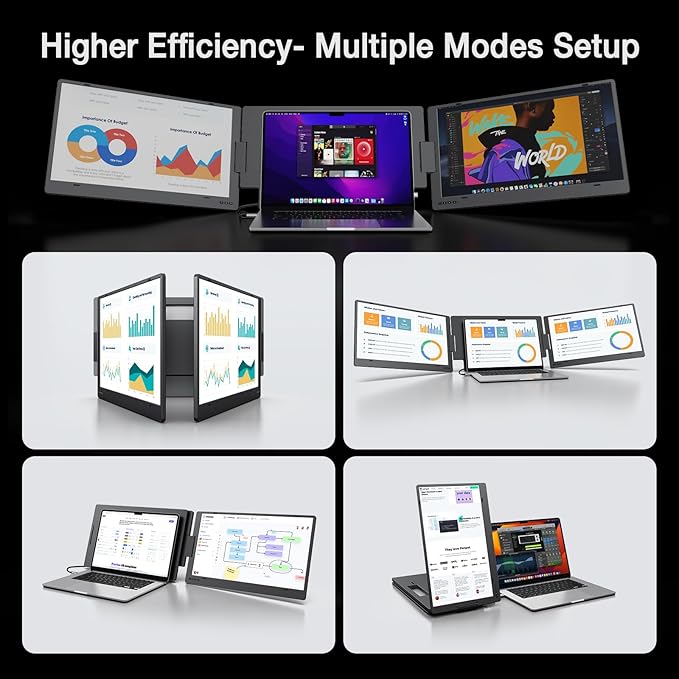 KYY 15.6" Laptop Screen Extender, 1080P FHD IPS Portable Monitor, One Cable