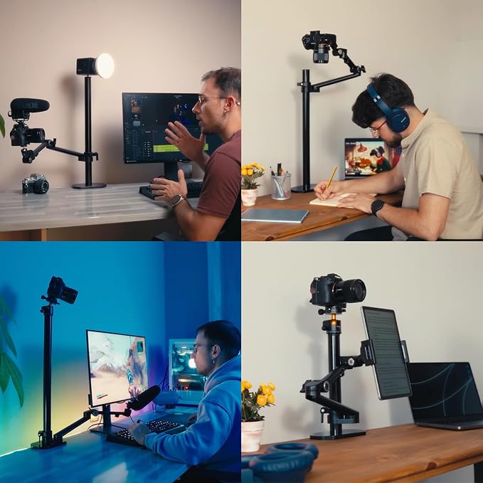 TARION Camera Arm Desk Mount: Heavy Duty DSLR Desktop Mount Camera Stand