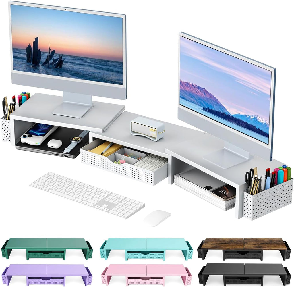 gianotter Dual Monitor Stand Riser, Desk Organizer