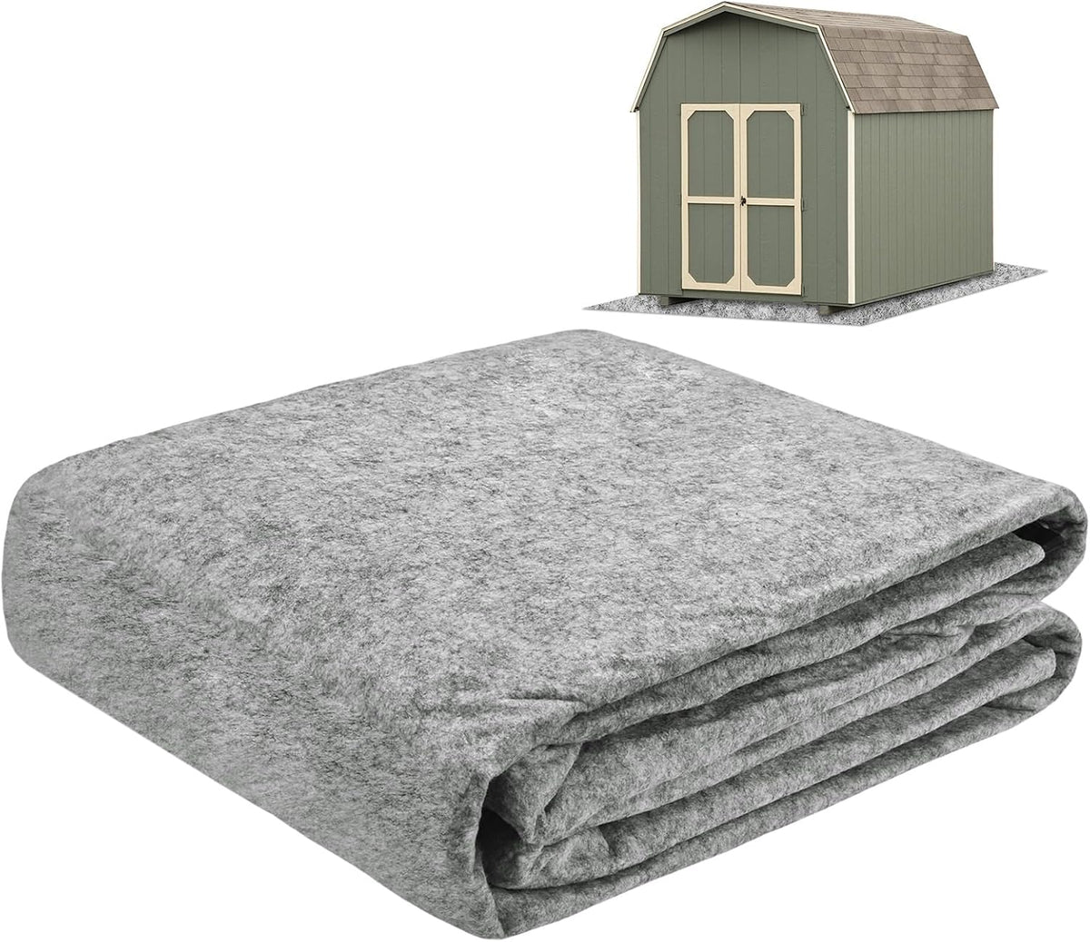 M METERXITY Outdoor Storage Shed Mat, 7.5x7.5 FT Waterproof Small Shed Flooring Mat for Patio Furniture Floor Protecting from Wear/Liquid/Dust/Oil, Non-Slip Carport Pad [Grey White]