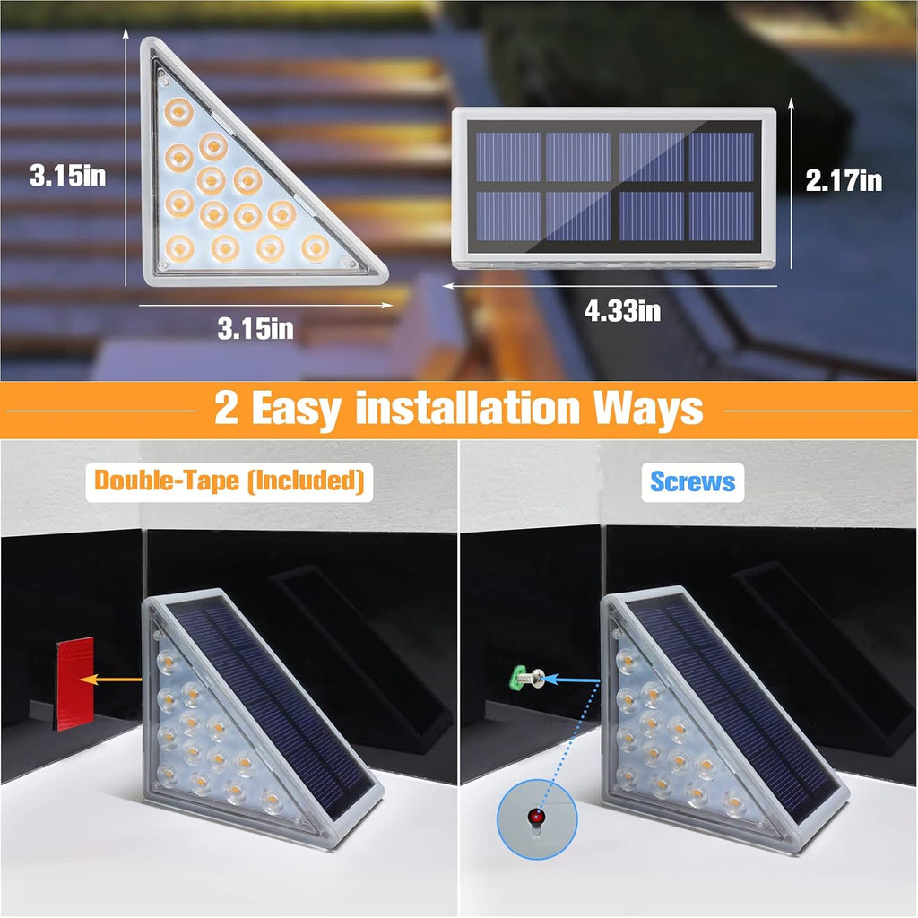 volisun solar stair lights 6 pack, solar step, package contents