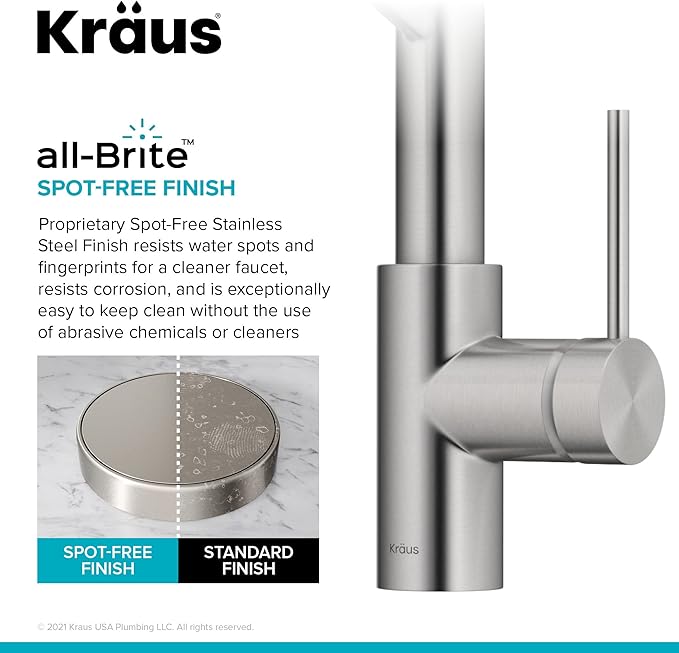 KRAUS Oletto Commercial Style Single Handle Pull Down Kitchen Faucet