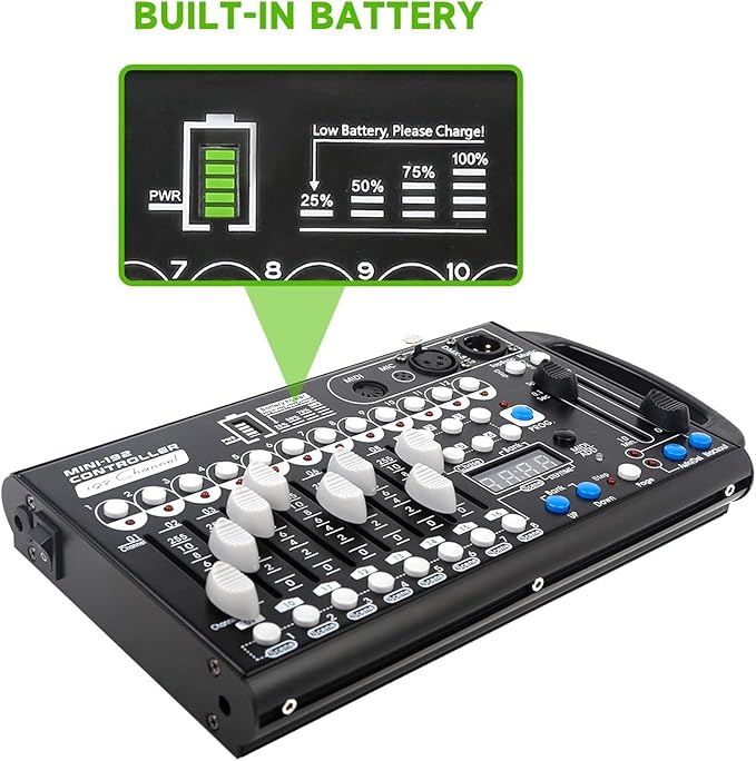 Battery Dmx Controller with Midi, Portable Dmx Controller