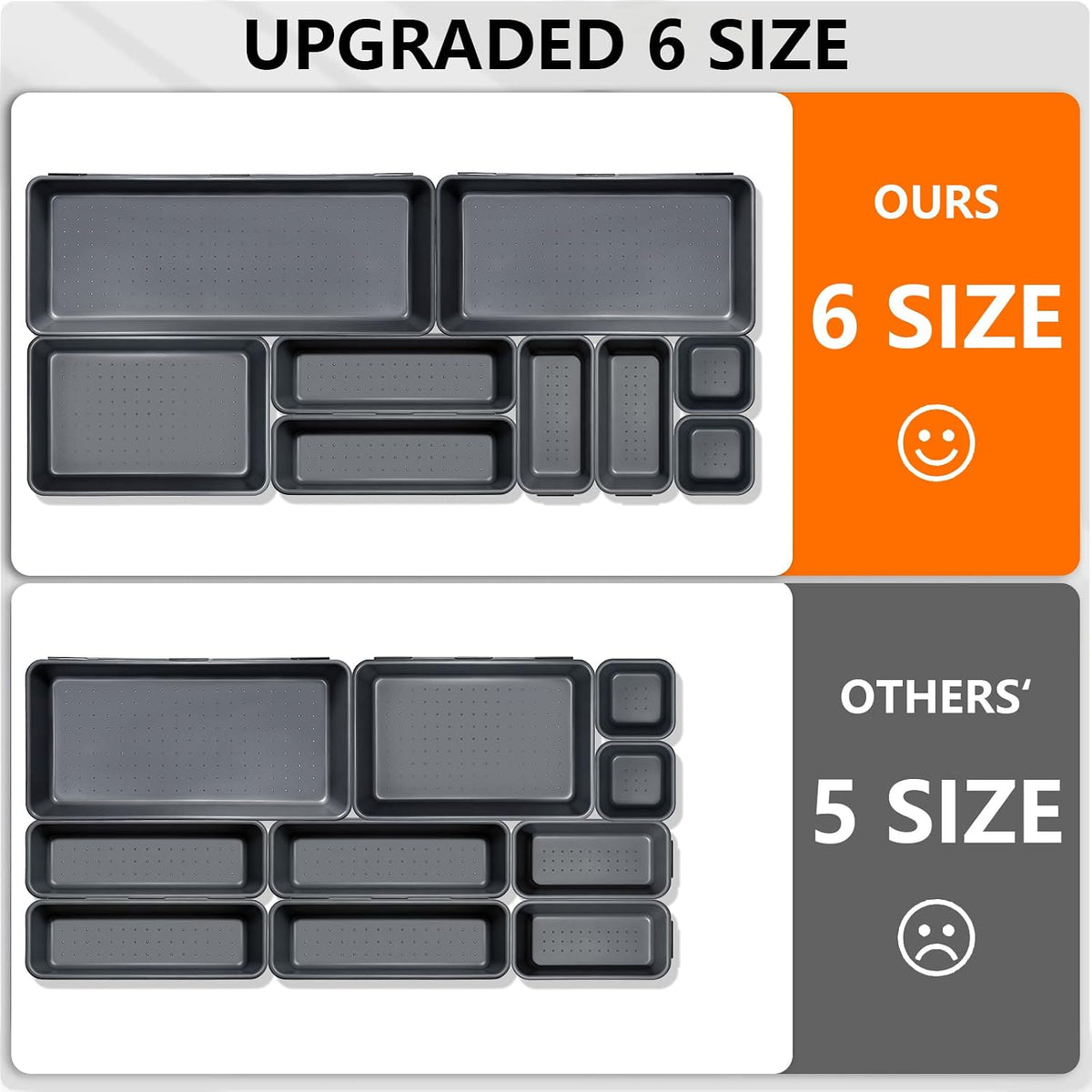 upgraded 6 size & 62 pcs tool box showing dimensions