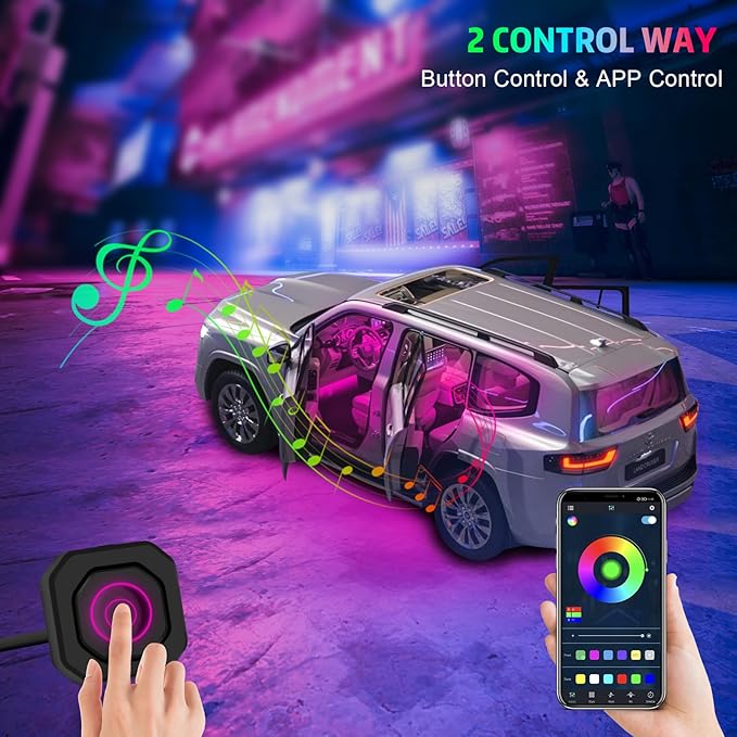 Acrylic Interior Car Lights, AMKI Car LED Strip Light