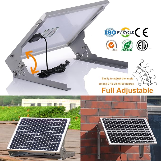 SUNER POWER 20W 12V Solar Battery Charger Maintainer, Built-in Smart MPPT