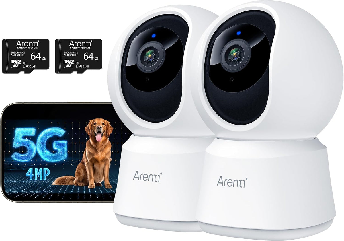 ARENTI 5G Indoor Security Camera 2 Pack, 4MP Pet Camera