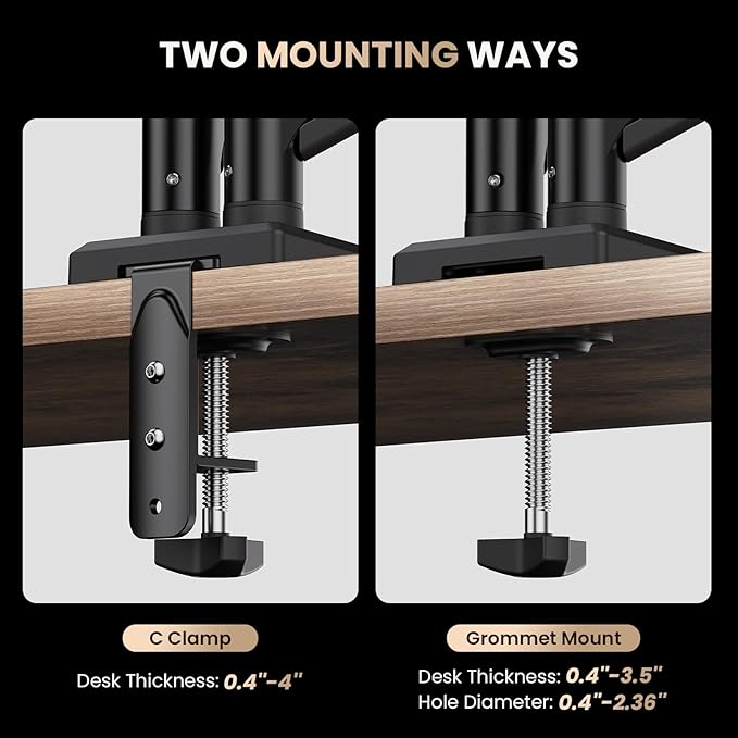 SIAGO Dual Monitor Stand, 15 to 32 Inch Monitor Arm, Adjustable Monitors Mount