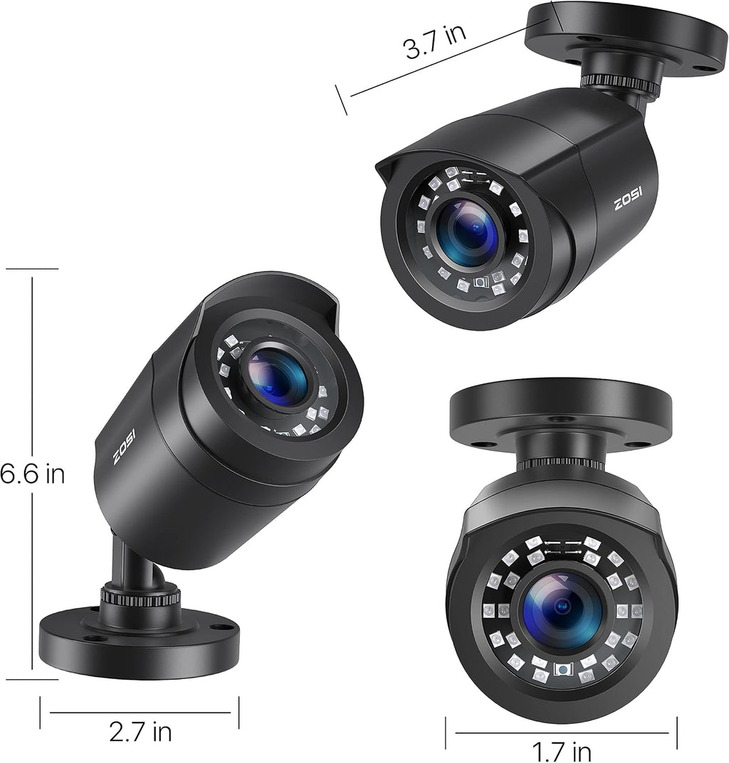 zosi 4 pack 1080p hd tvi wired security, view 9