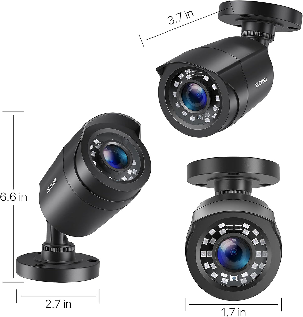zosi 4 pack 1080p hd tvi wired security, view 9