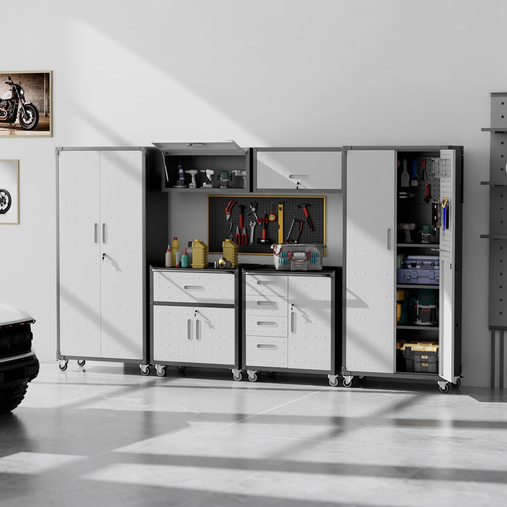 6-Piece Garage Storage Cabinets System Heavy Duty Workshop Set