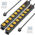 CRST 2 Pack 8 Outlet Metal Heavy Duty Power Strip