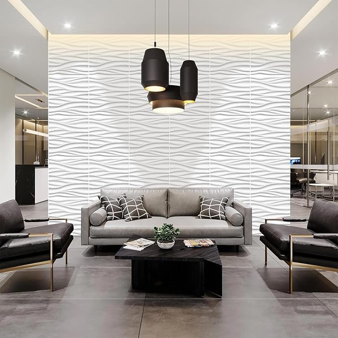 STICKGOO Wave Wall Panels for Interior Wall Decor, Paintable 3D Wall Decor (12 Pack)