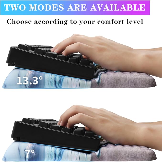 Computer Keyboard Stand with Wrist Rest, Ergonomic Tilted Keyboard Holder
