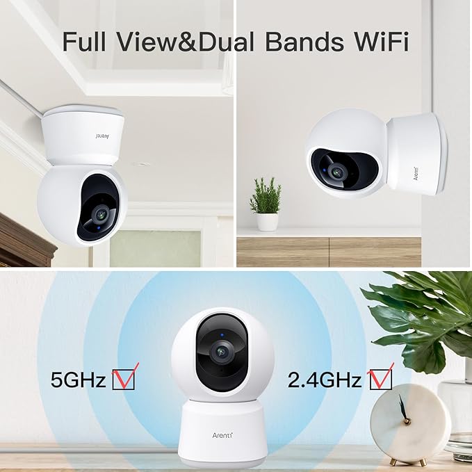 ARENTI 5G Indoor Security Camera, 4MP Pet Camera (2PC)
