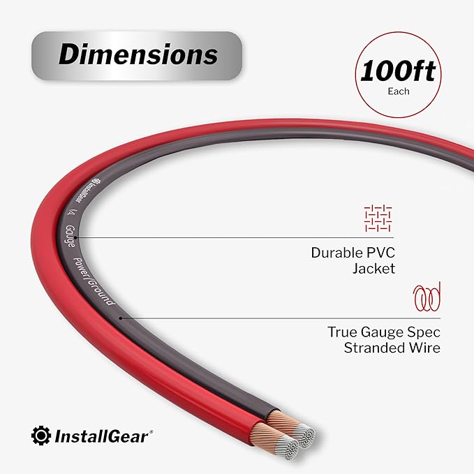 InstallGear 14 Gauge Speaker Wire - 100 Ft Copper Clad Aluminum Speaker Cable -