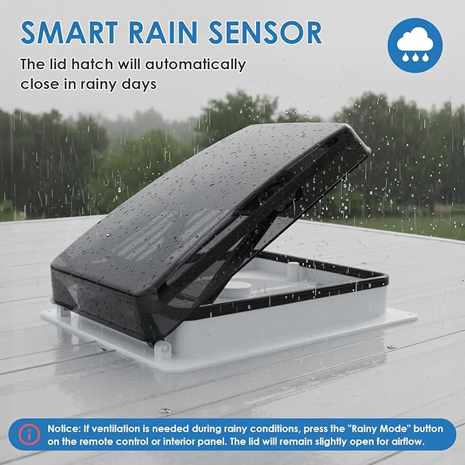2012 Air Max 14" Vent RV Roof Vent Reversible Exhuast Fan, Ultra Low Sound RV