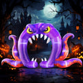 DomKom Halloween Inflatable Blow Up Decorations, 16FT Long 8FT Tall Purple Monster Octopus Archway, Built-in LEDs for Holiday Party, Garden, Lawn, Yard, Patio Décor